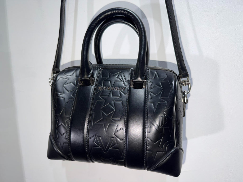 Givenchy Calfskin Star Embossed Micro Lucrezia Black Bag