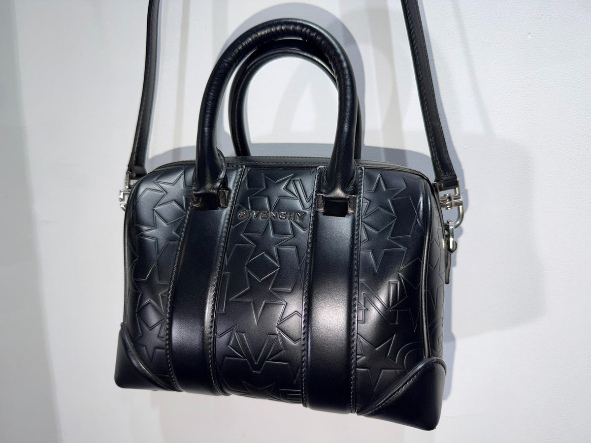 Givenchy Calfskin Star Embossed Micro Lucrezia Black Bag