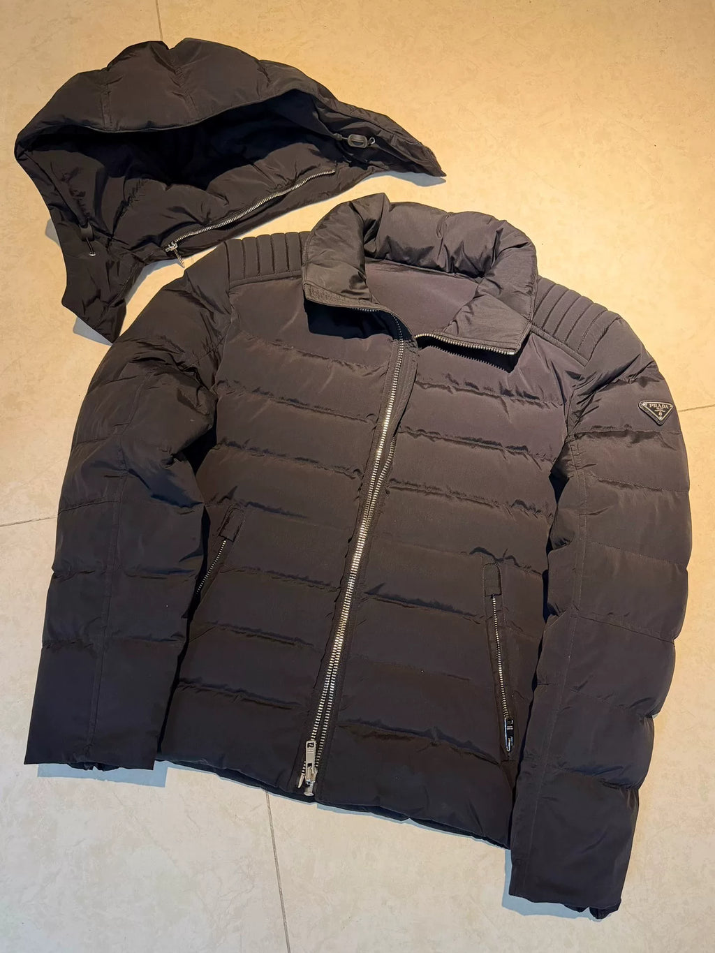 Prada Triangle Logo Reversible Hooded Nylon Jacket