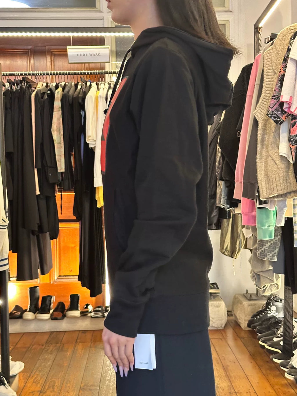 HBA Hood By Air FW15 Black Inverted Pentagram Hooded Cotton Sweatshirt