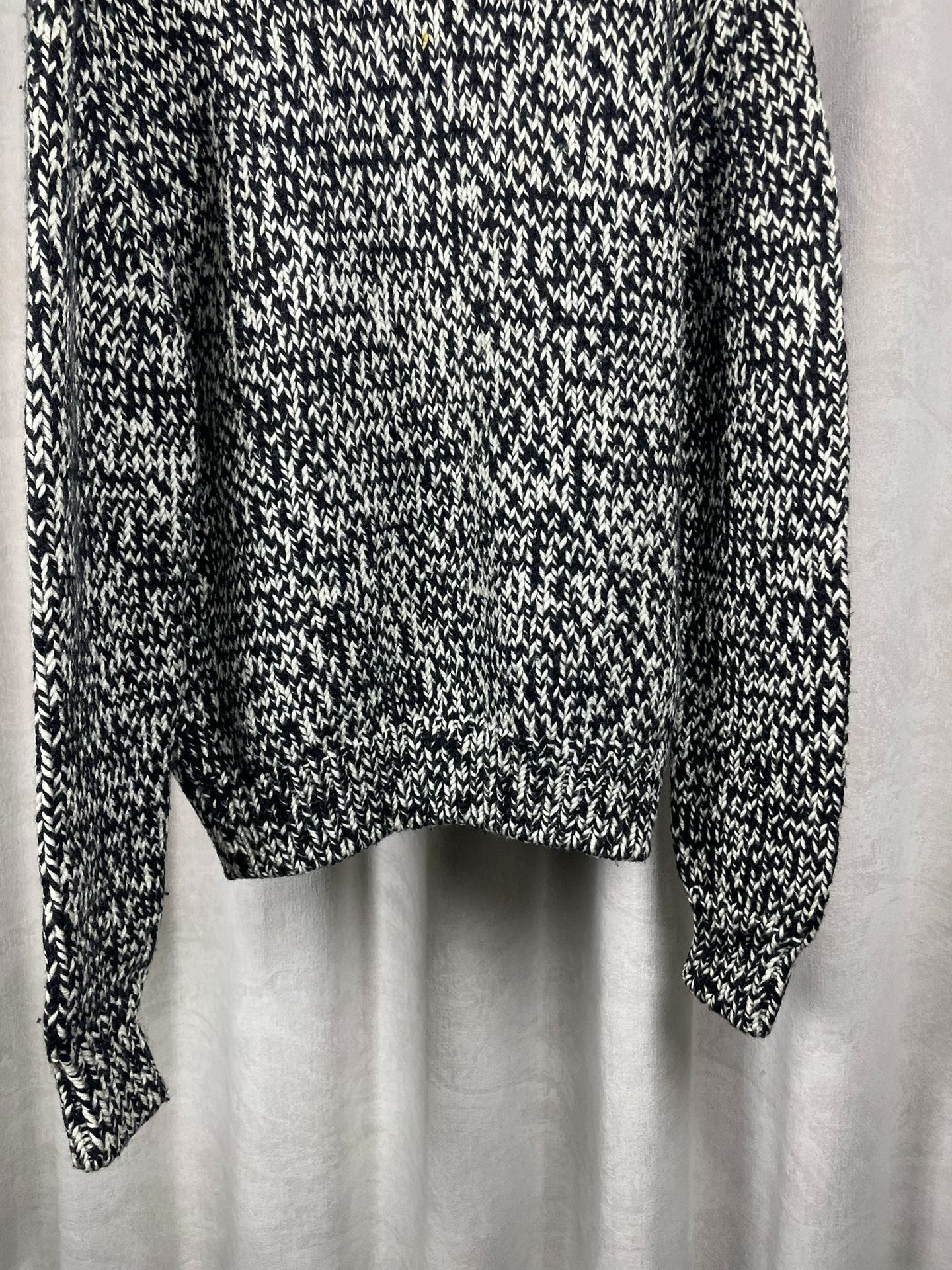 Saint Laurent 17FW Black White Knit Snowflake Turtleneck Sweater