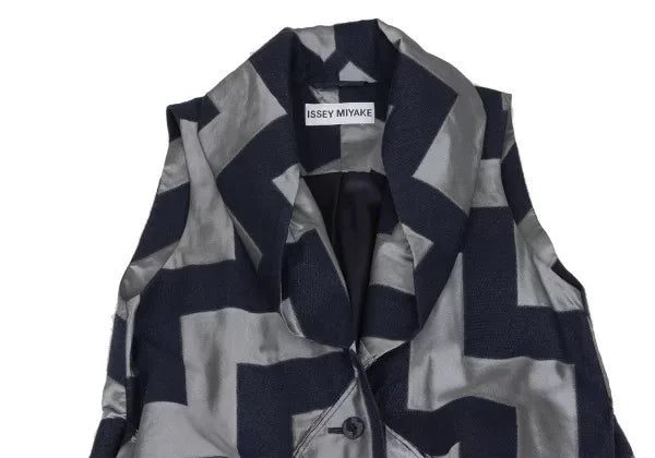 Issey Miyake Vintage Grey Geometric Vest