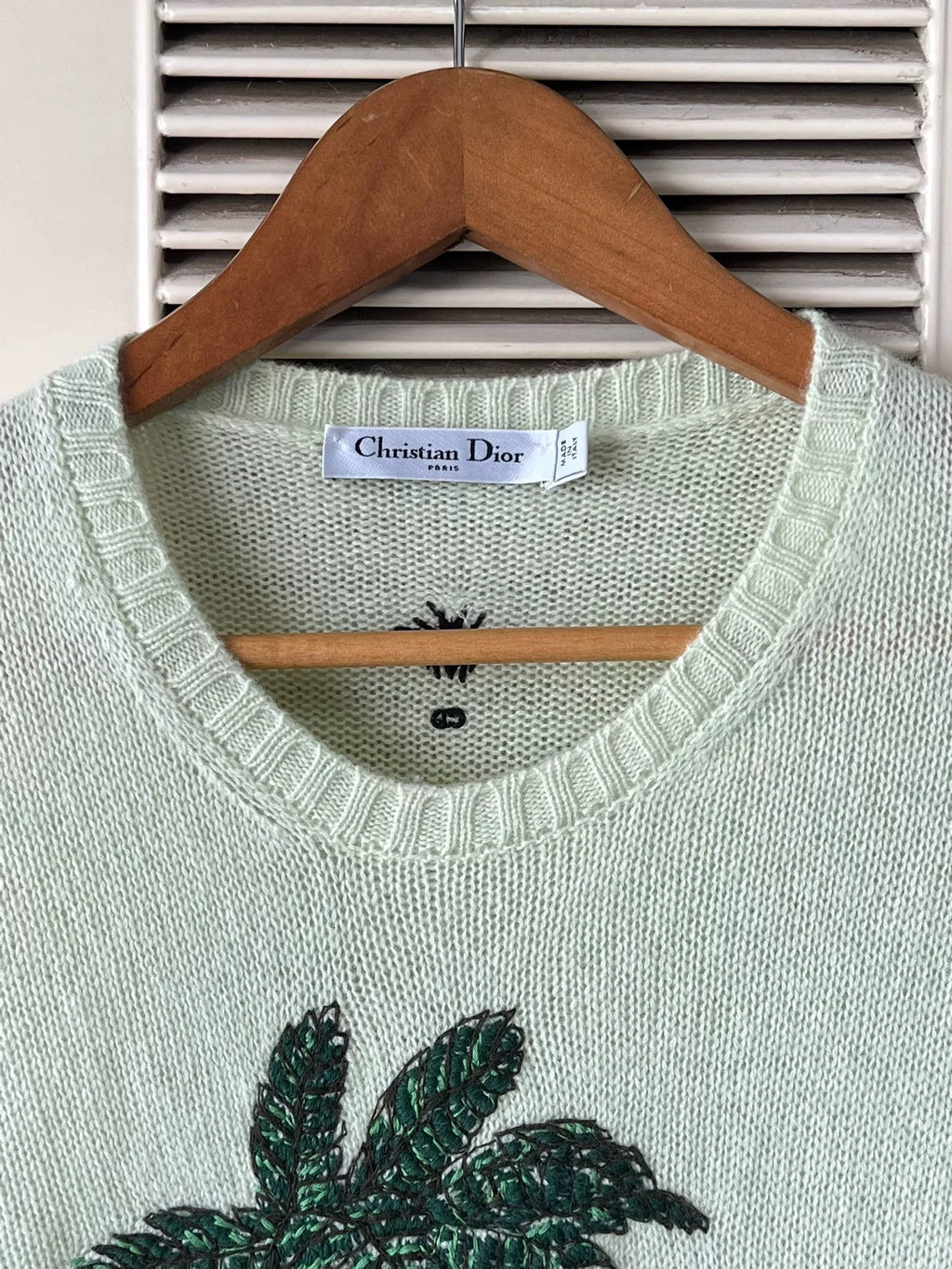Dior palm embroidered cashmere sweater