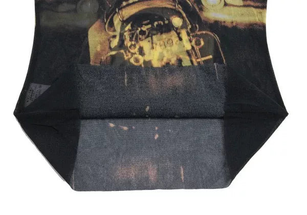 Jean Paul Gaultier Vintage Black Mesh Motorcycle Top