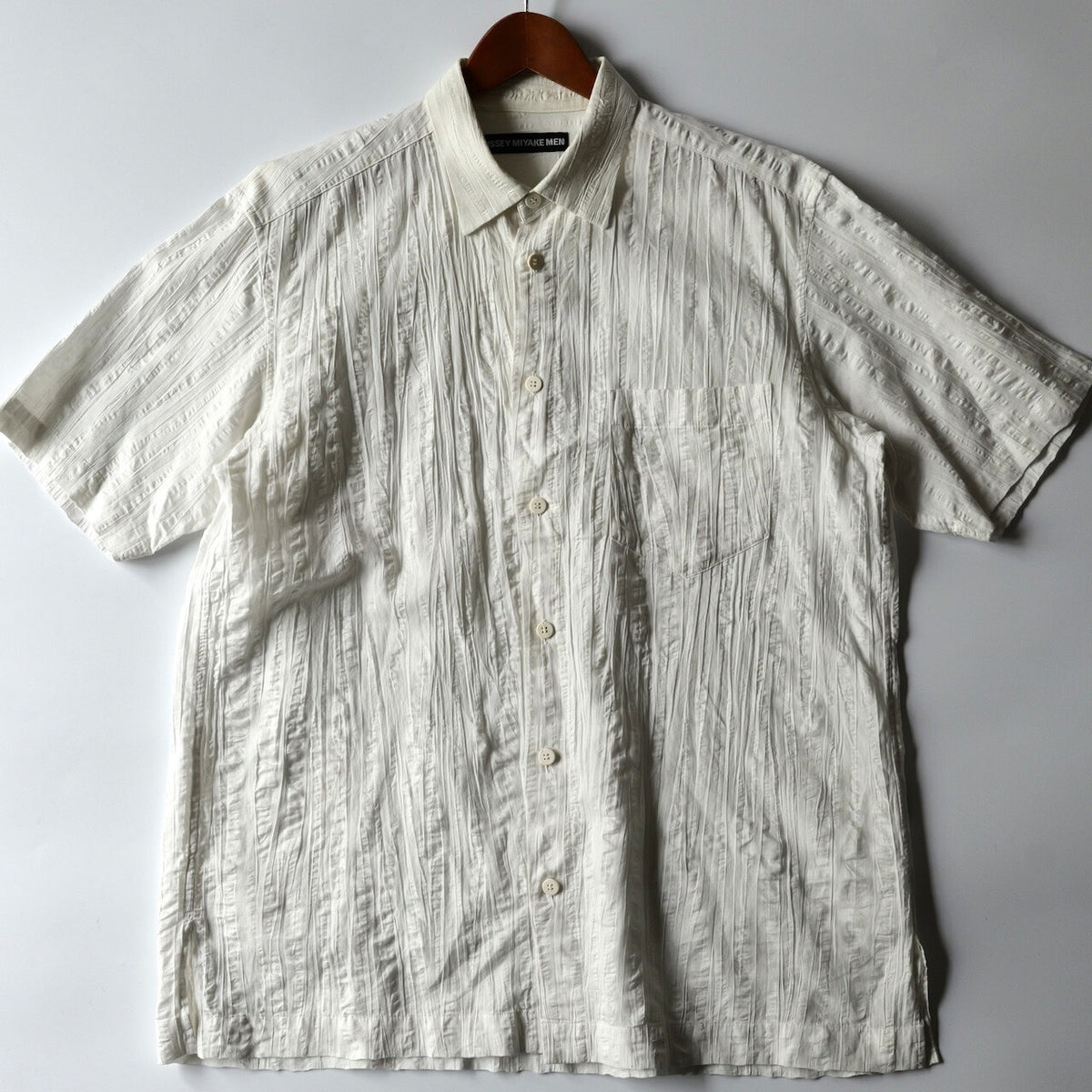 Issey Miyake SS12 Cotton Linen Short Sleeve Pleated Shirt