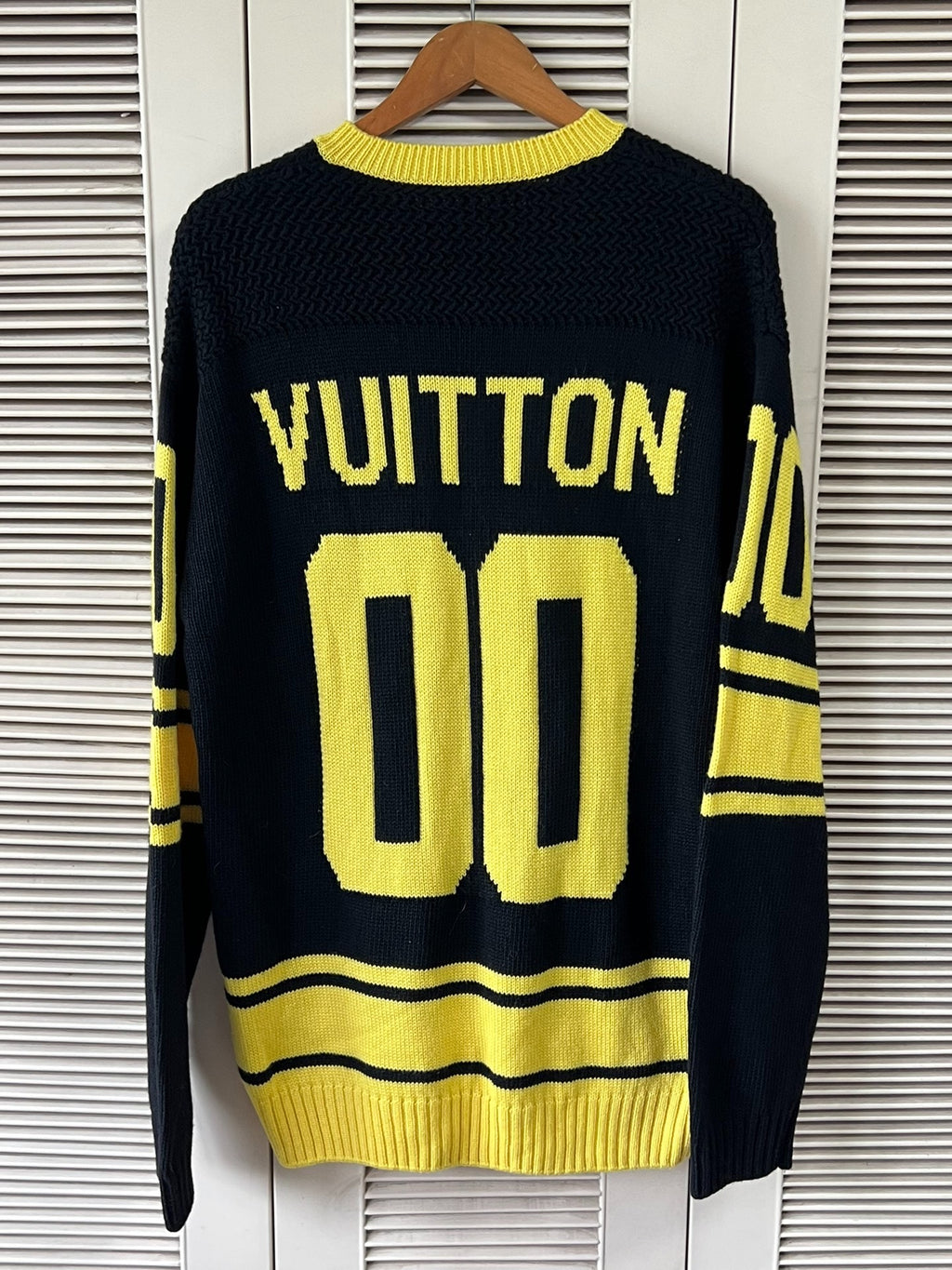 Louis Vuitton LV soccer-style black and yellow sweater