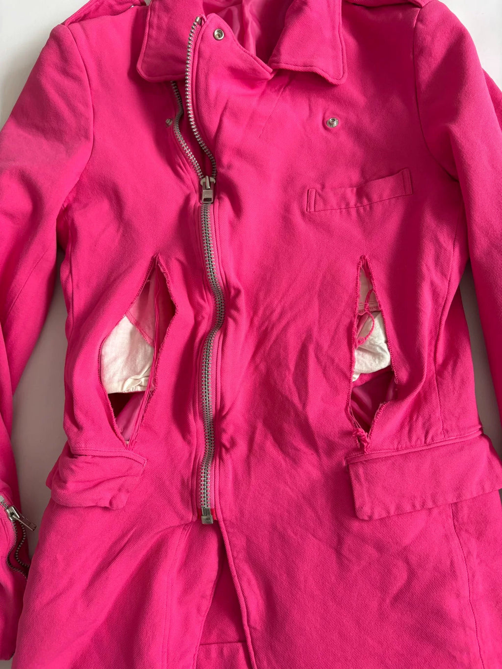COMME des GARCONS pink biker jacket