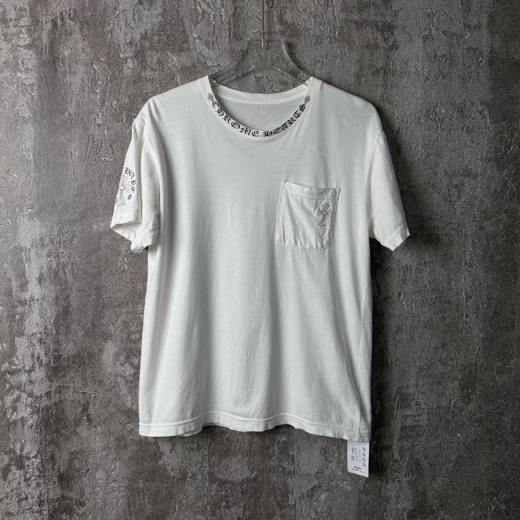 Chrome Hearts Sanskrit Cross Pocket Print Short-Sleeve T-Shirt