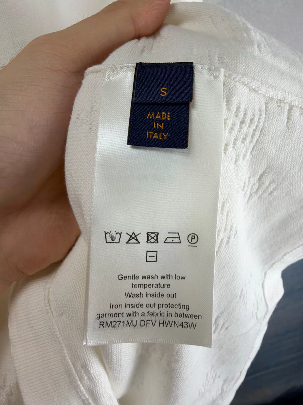 Louis Vuitton SS27 White Gradient Knit Short Sleeve Top