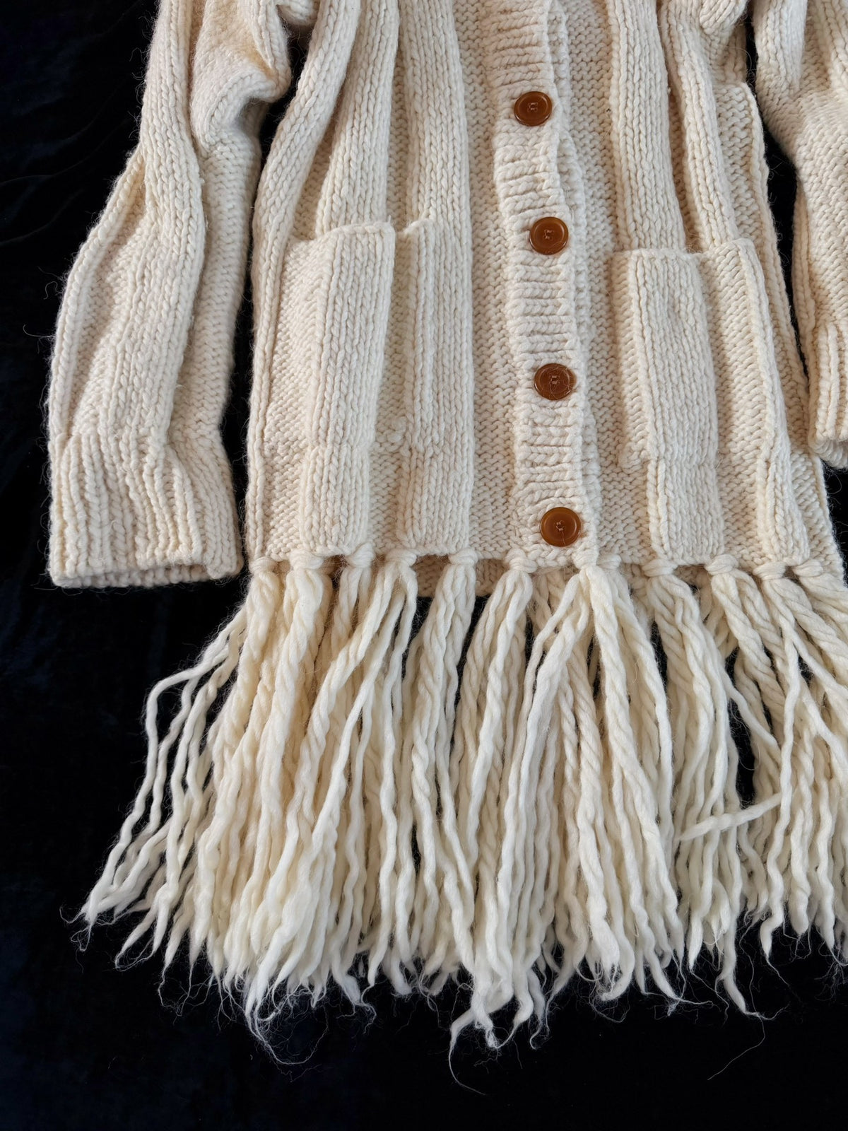 Vivienne Westwood red label vintage long knit coat with fringed hem coat