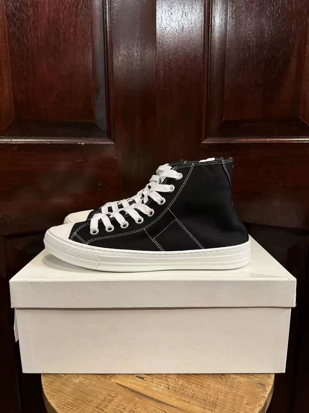 Maison Margiela Black Stereotype High-Top Canvas Sneakers