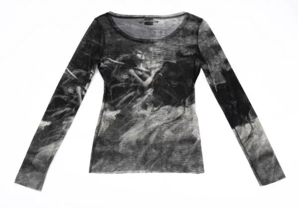 Jean Paul Gaultier Vintage Grey Portrait Mesh Top