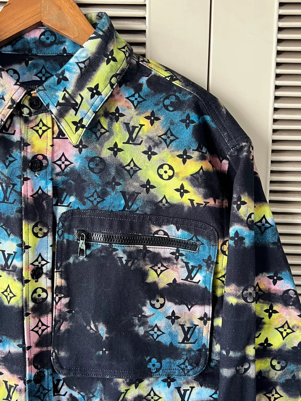 Louis Vuitton Colorful Tie-Dye Denim Shirt