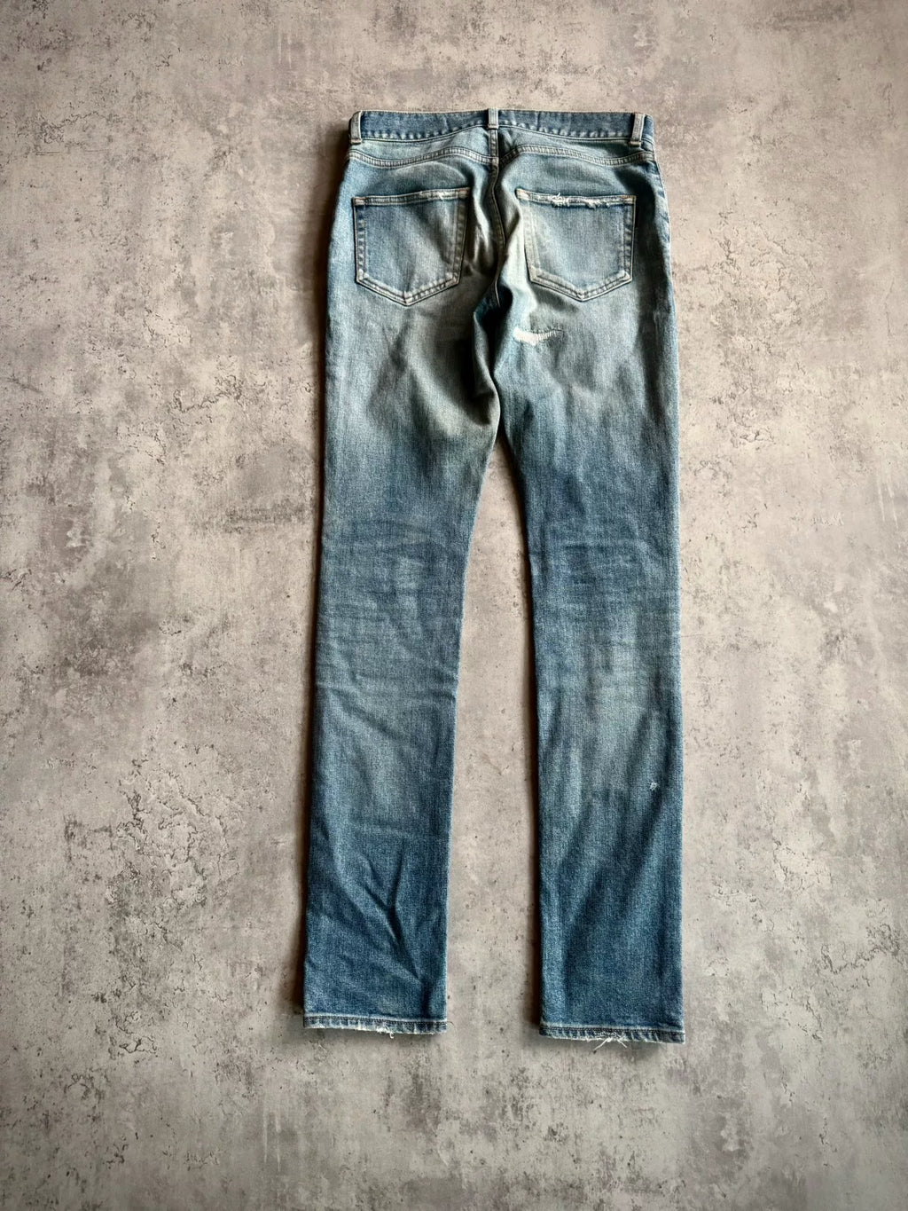 Saint Laurent 20SS D02 Blue Washed Distressed Jeans
