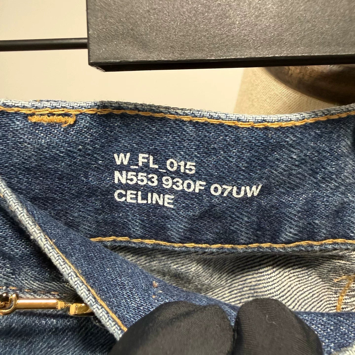 Celine Triomphe Gold Buckle Jeans