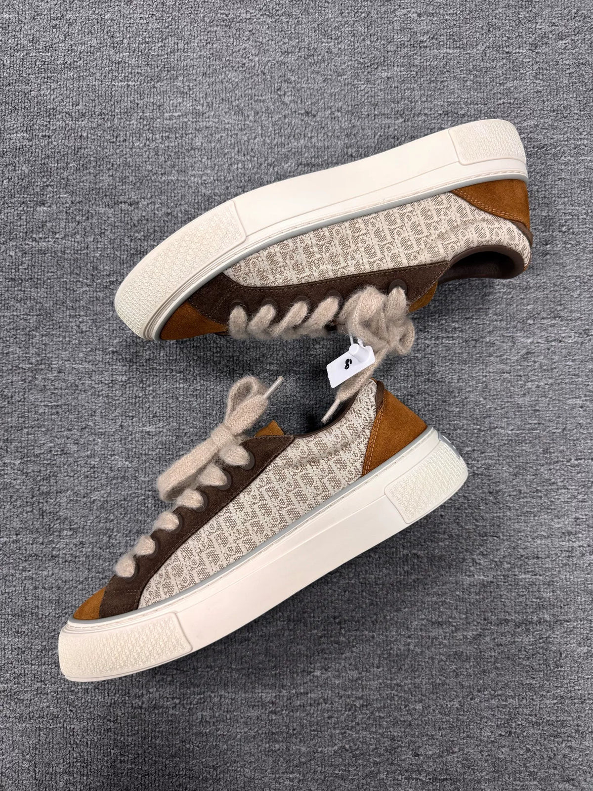 Dior B33 Brown White Leather Sneakers