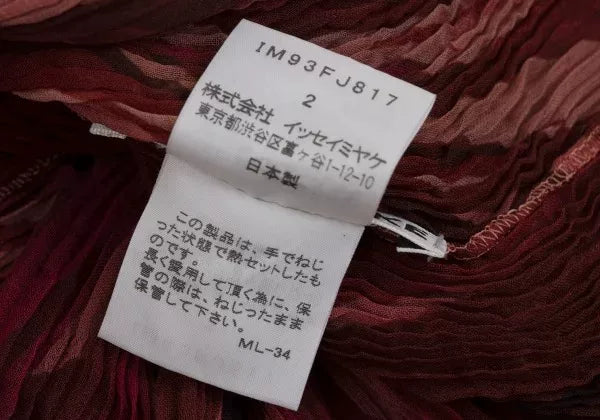 Issey Miyake Vintage Red Willow Pattern Pleated Top