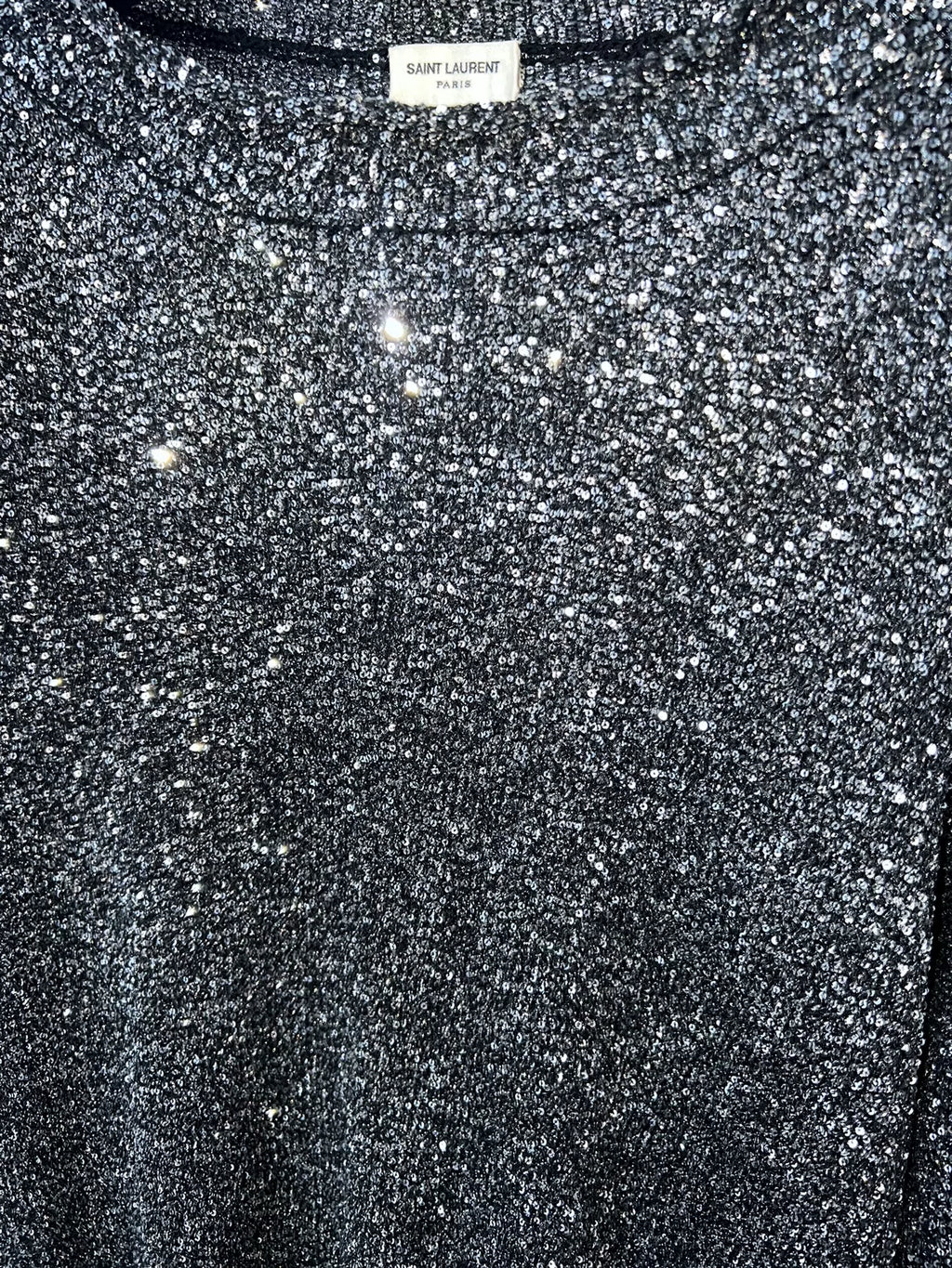 Saint Laurent Paris 19SS Runway Silver Knitwear Sweater