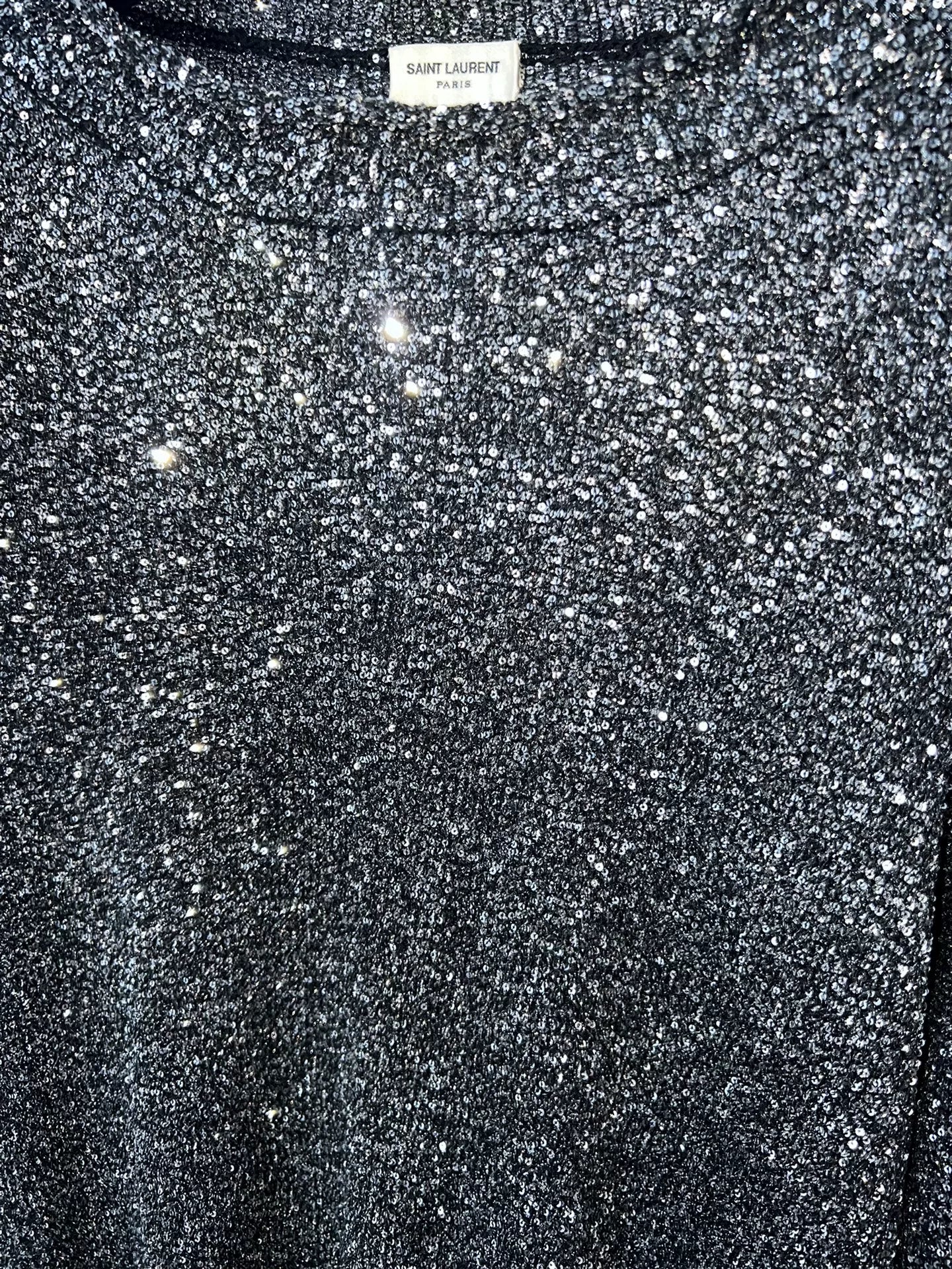 Saint Laurent Paris 19SS Runway Silver Knitwear Sweater