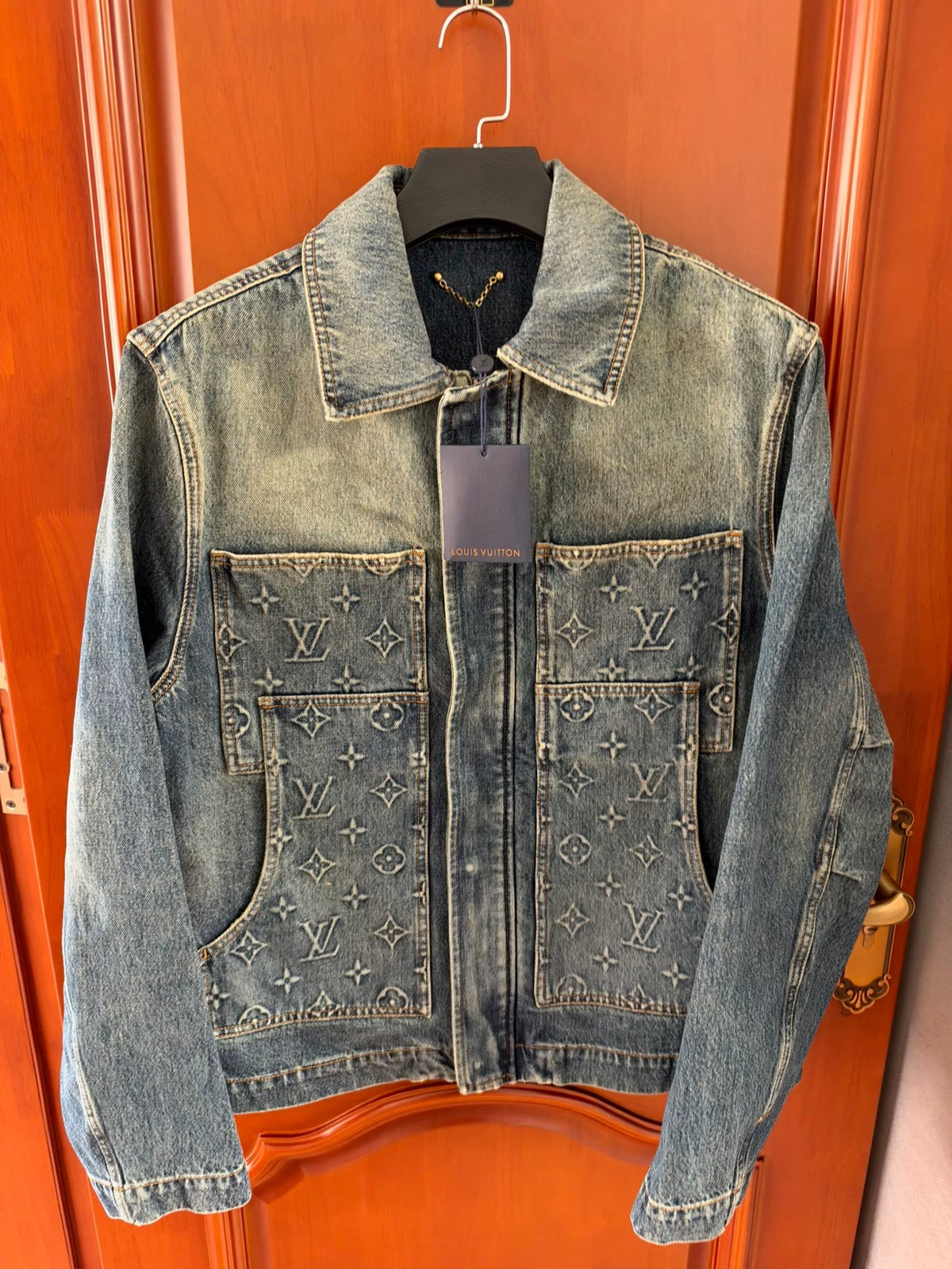 Louis Vuitton Embossed Monogram Washed Denim Jacket