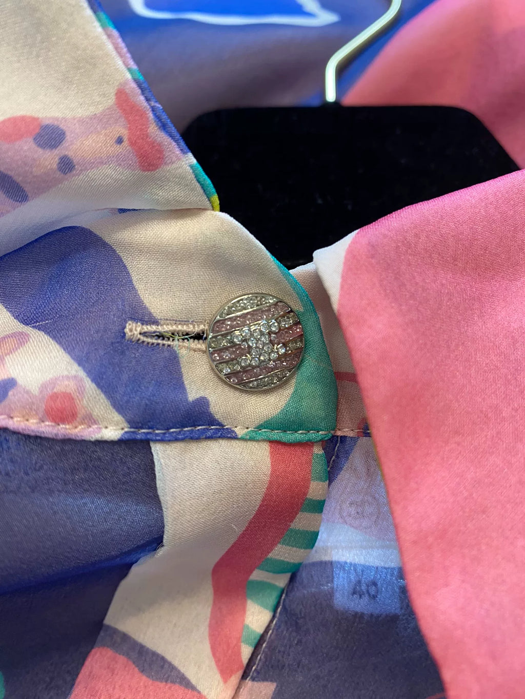 Chanel Multicolor Print Silk Shirt