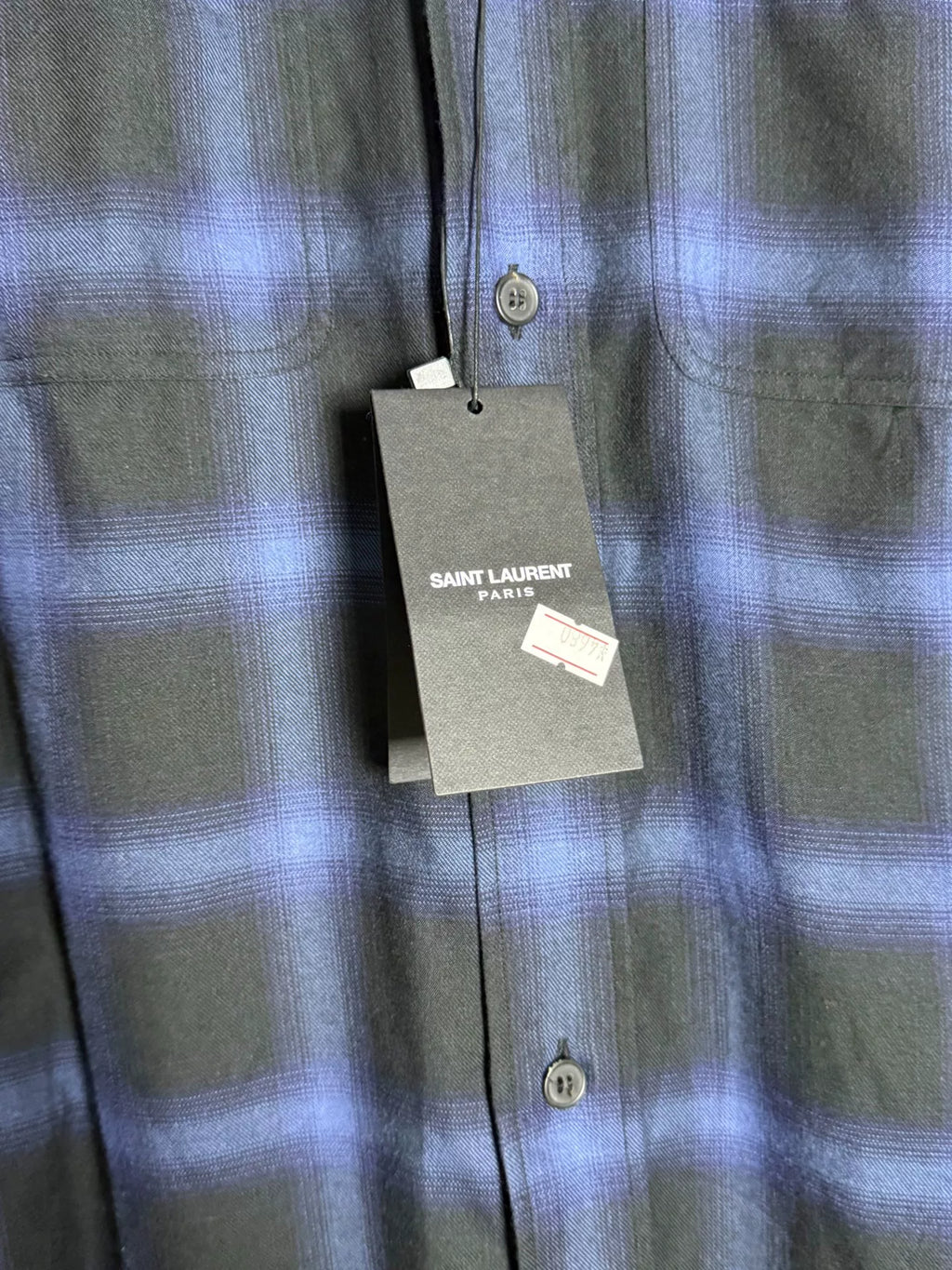 Saint Laurent Paris 13AW Blue Plaid Shirt by Hedi Slimane