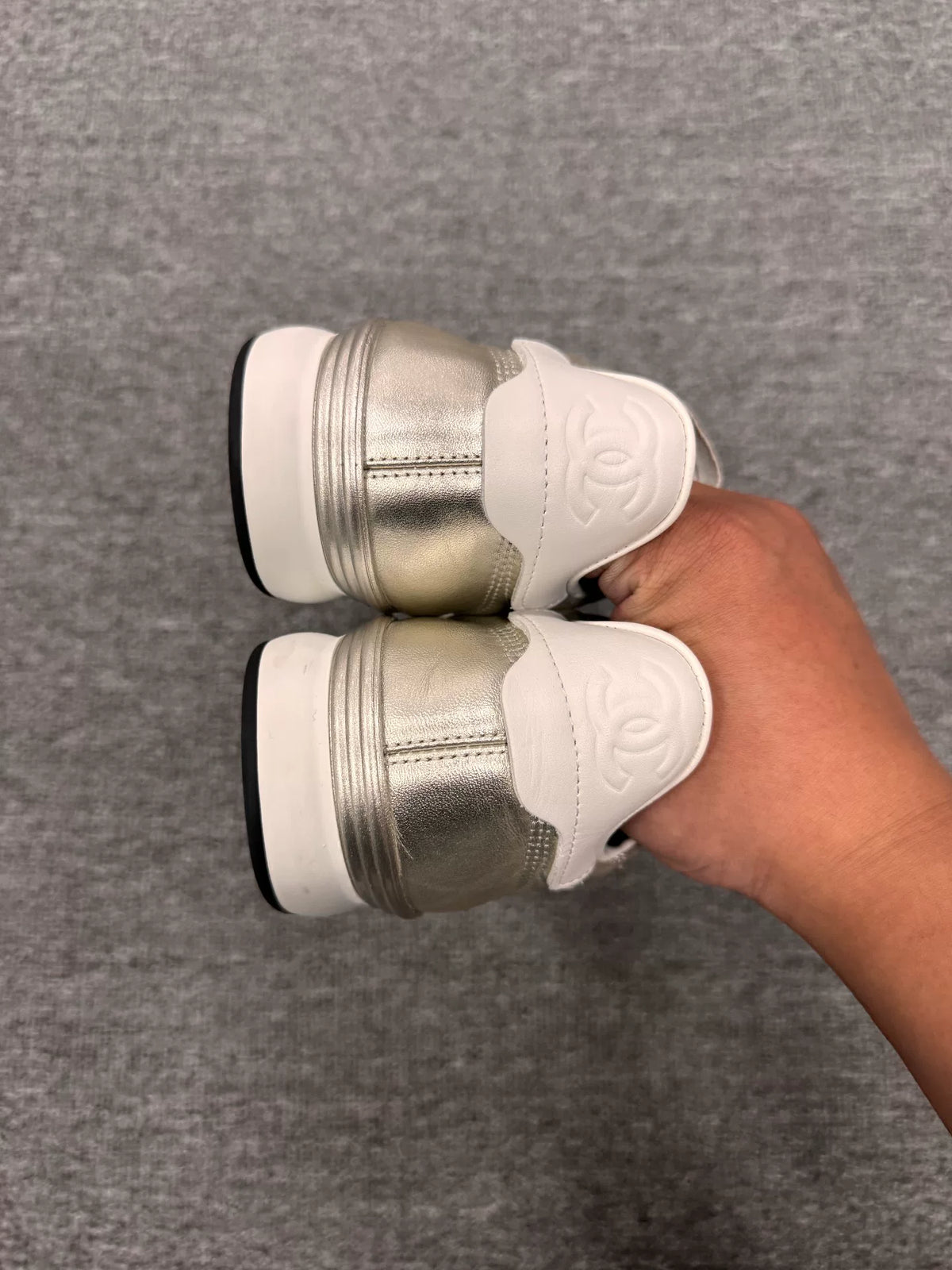 Chanel 25s Black Double C Logo German Army Trainers