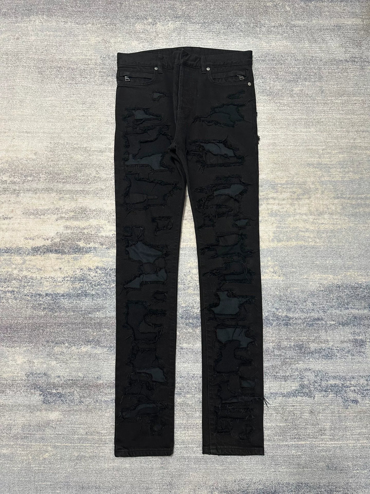 Balmain 17AW AW Distressed Jeans by Olivier Routeing Distressed