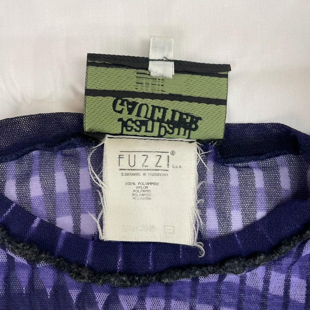 2001 Fall/Winter Jean Paul Gaultier Woman's Face Print Mesh T-Shirt