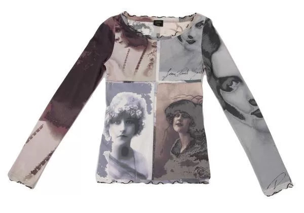 Jean Paul Gaultier Vintage Grey Portrait Top