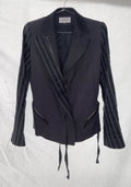 Ann Demeulemeester 97SS White Label Openwork Striped Lace-Up Jacket