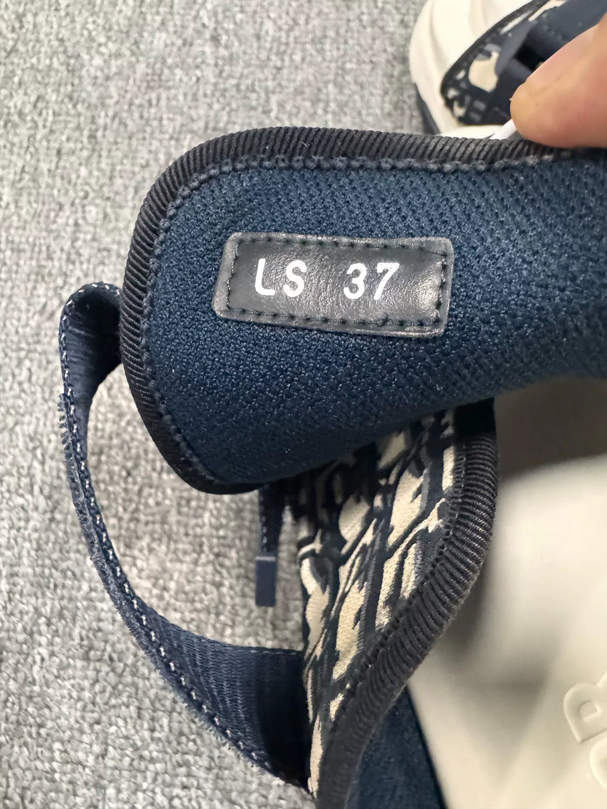 Dior Navy Blue Monogram Lace-Up Sandals