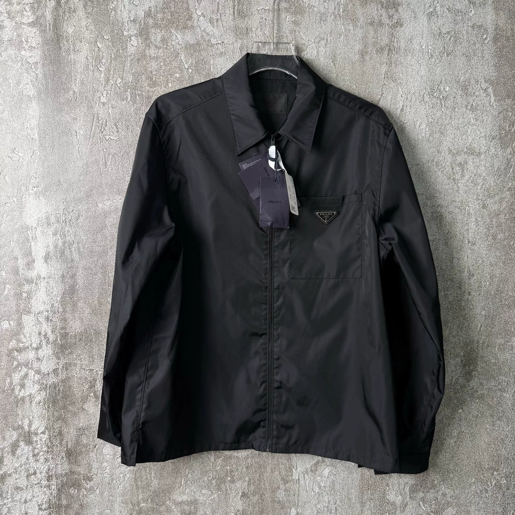Prada Logo Print Collared Jacket