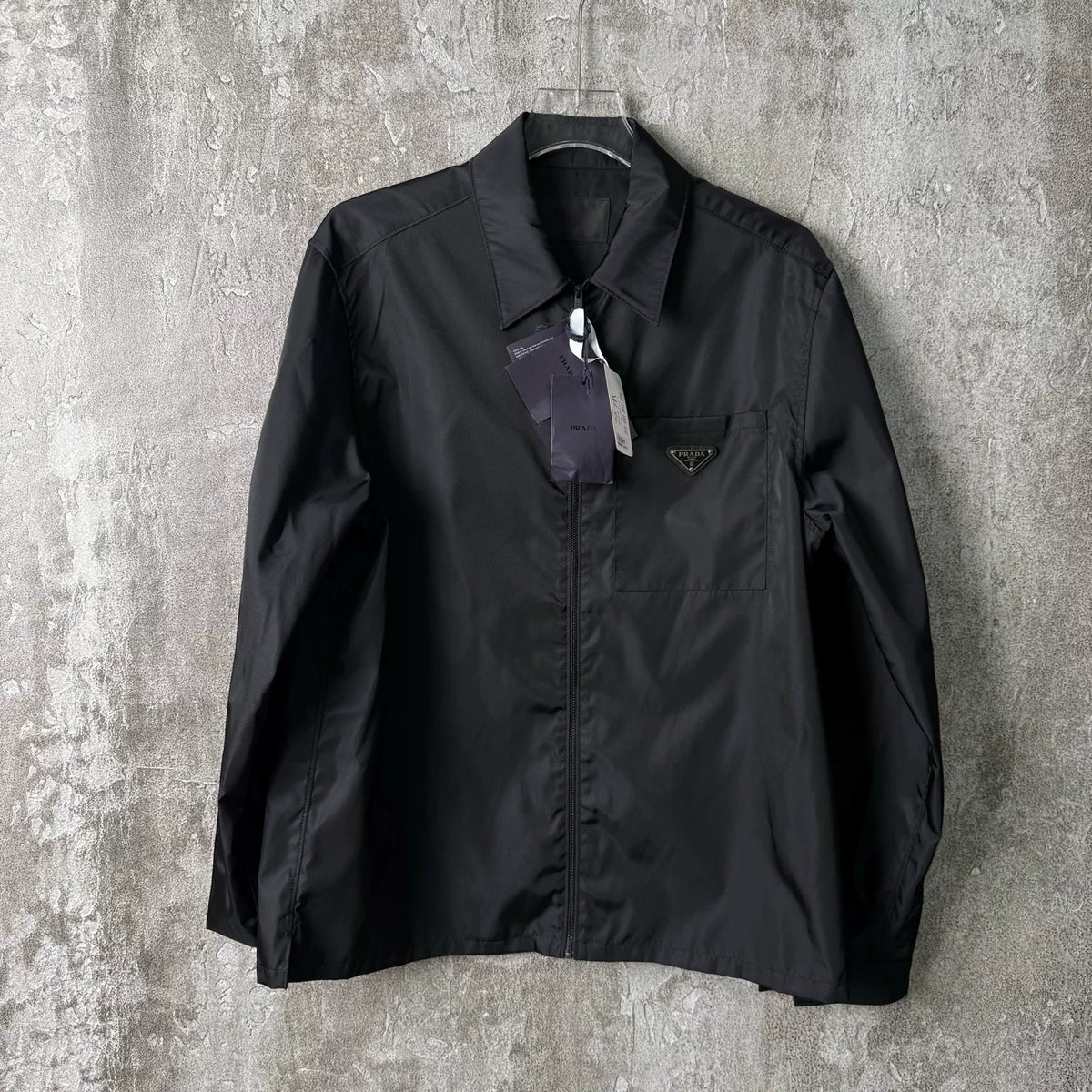 Prada Logo Print Collared Jacket