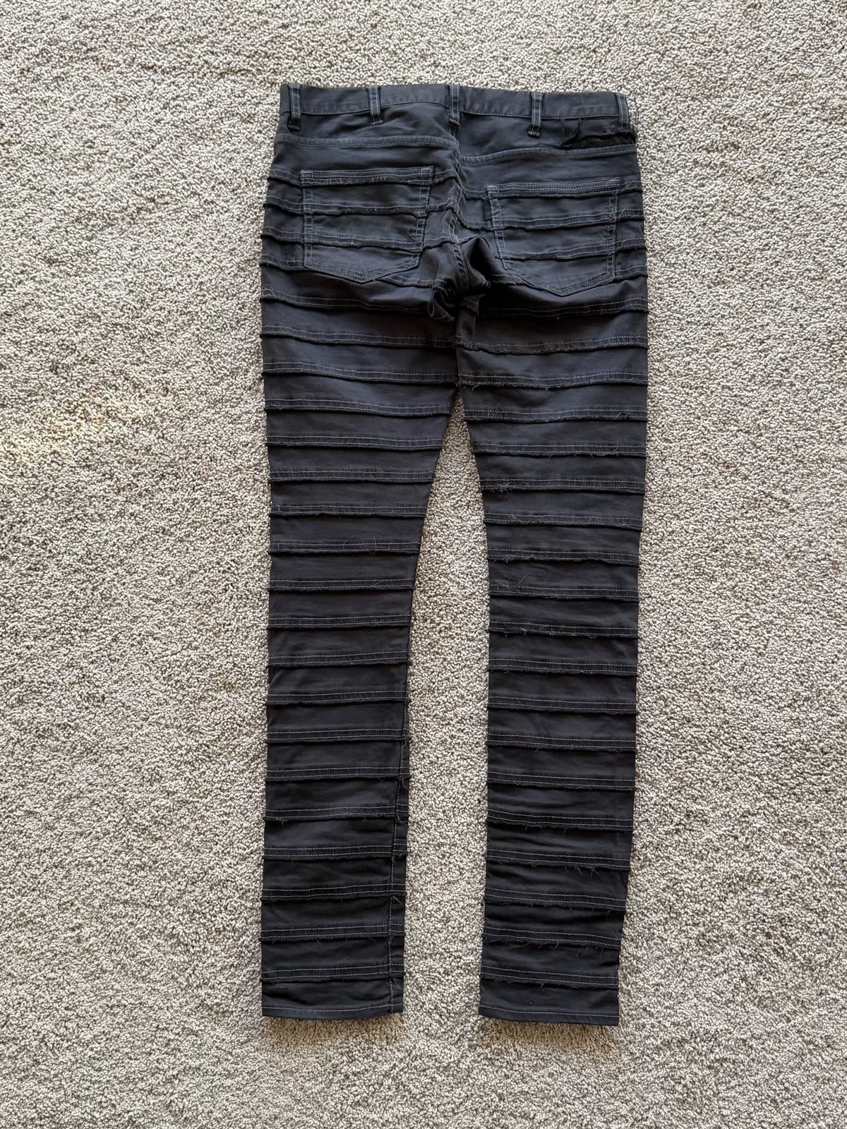 Undercover AW13 Grey Anatomicouture Hagi Layered Distressed Snake Patch Fringe Denim Jeans