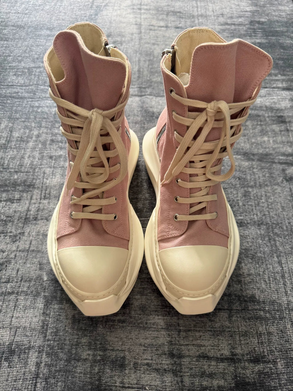 Rick Owens cherry blossom pink tank‑sole large Converse shoes