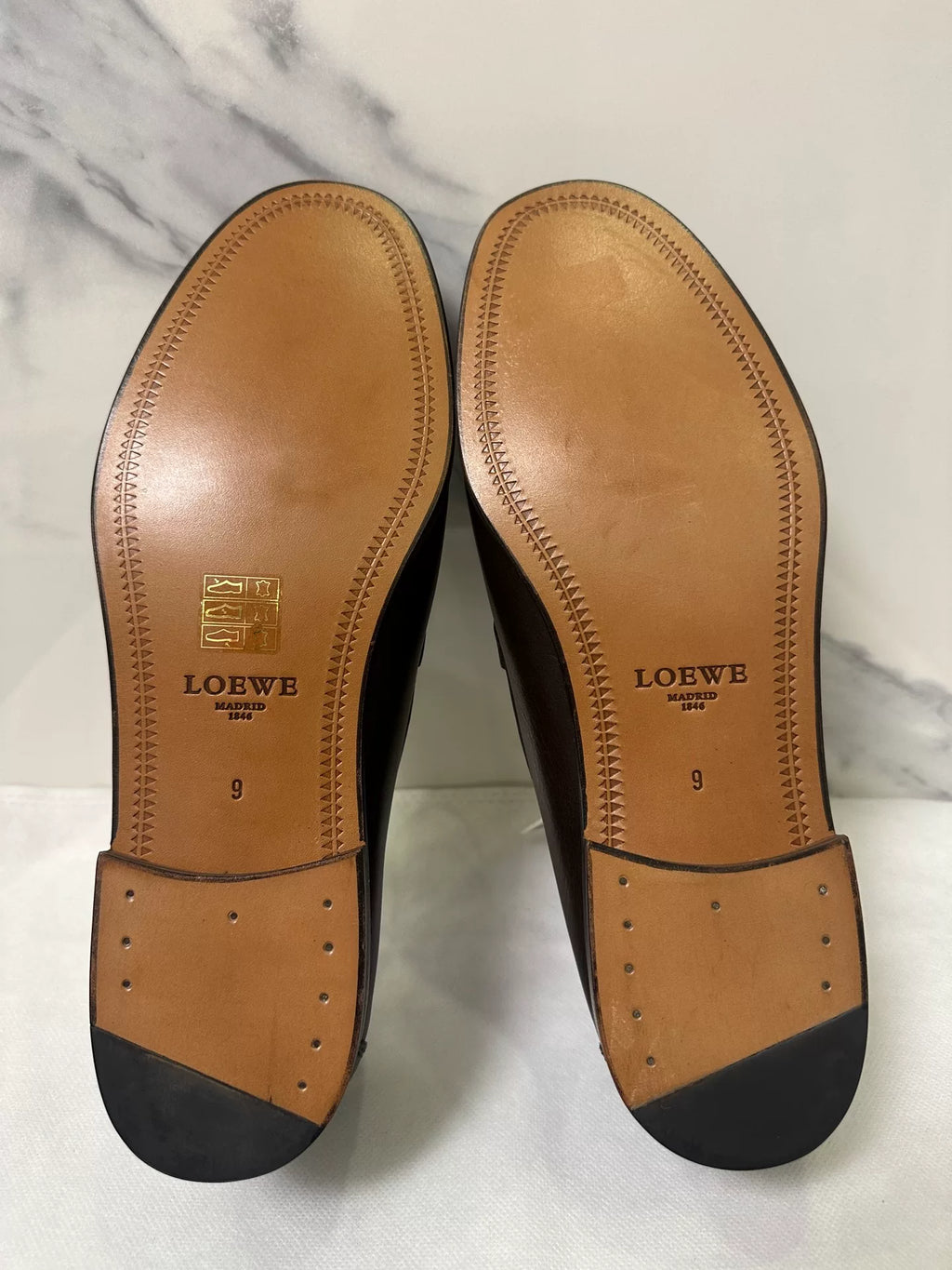 Loewe Brown Classic Slip-On Leather Loafers