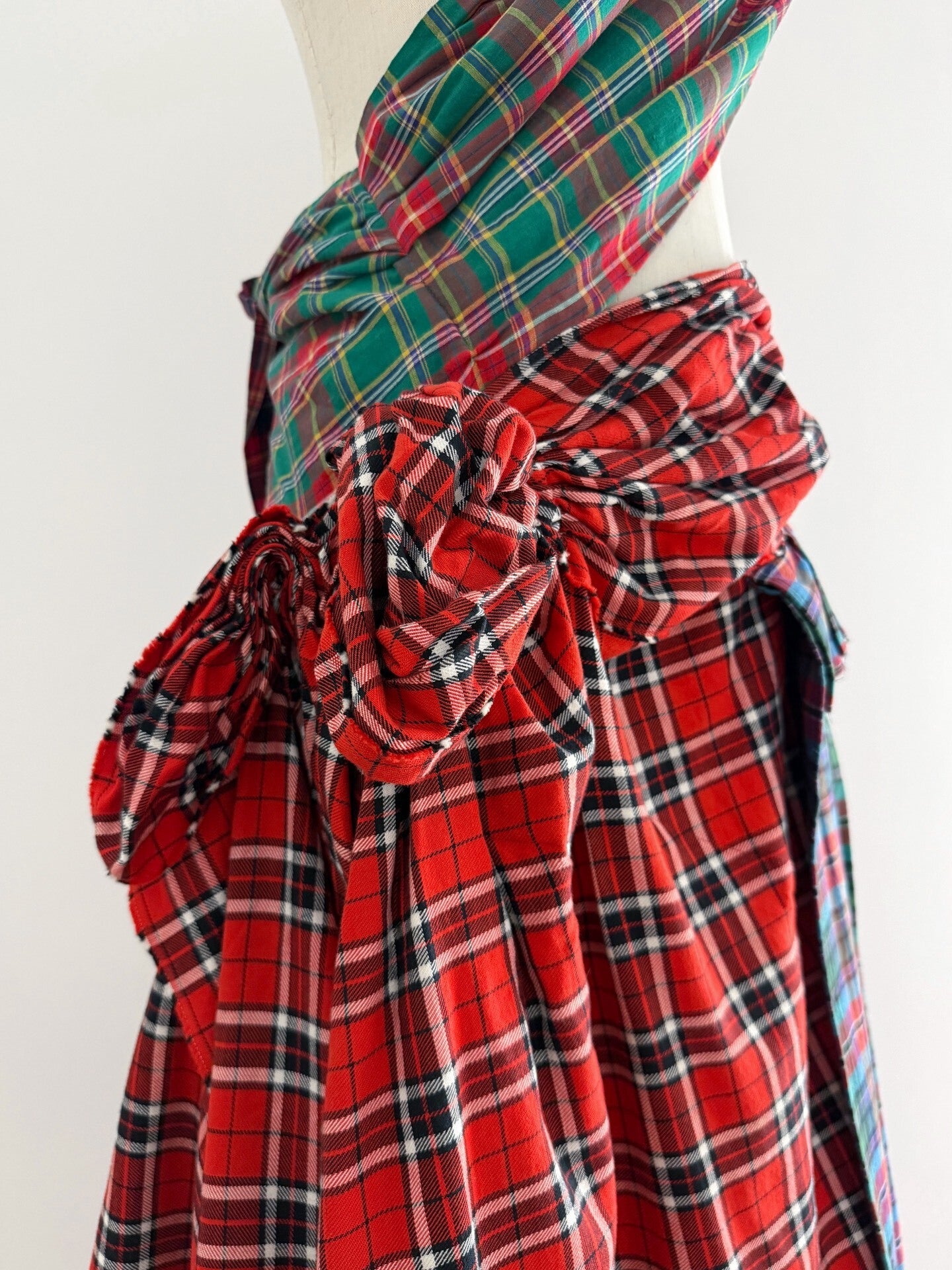 Comme Des Garcons Pleated Plaid Pinafore Dress - Devines
