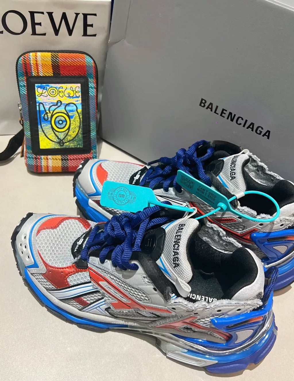 Balenciaga Runner White Blue Red Colorway