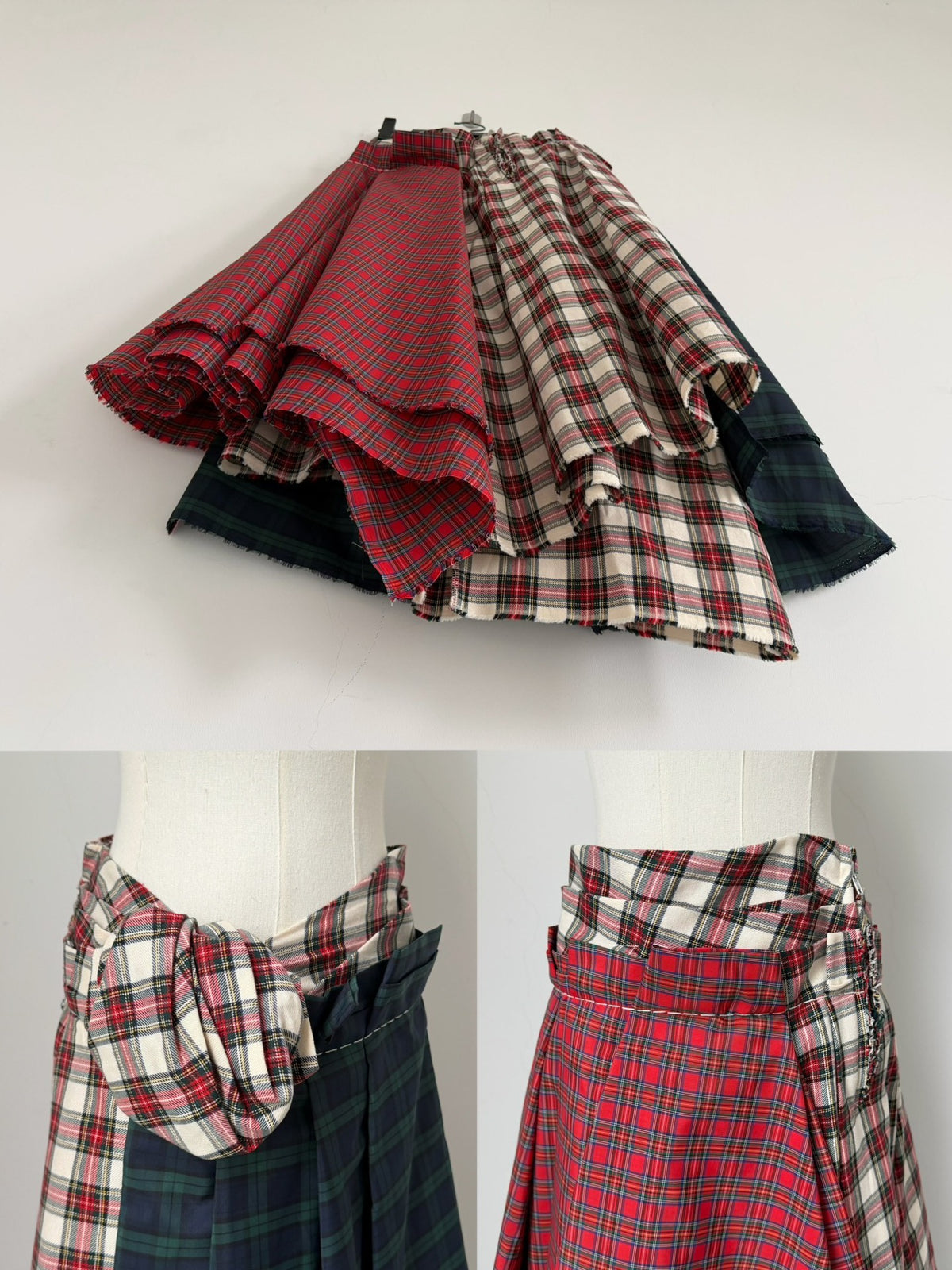 Comme Des Garcons 2005 Midi Runway Plaid Skirt