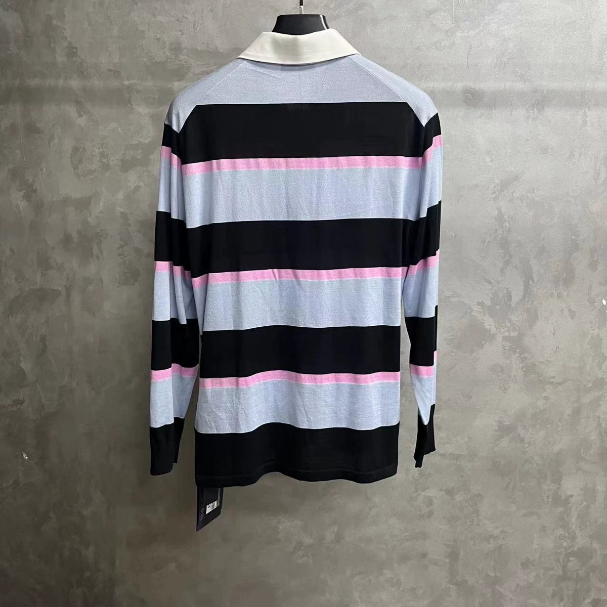Prada Multi-Color Striped Long-Sleeve Polo Shirt