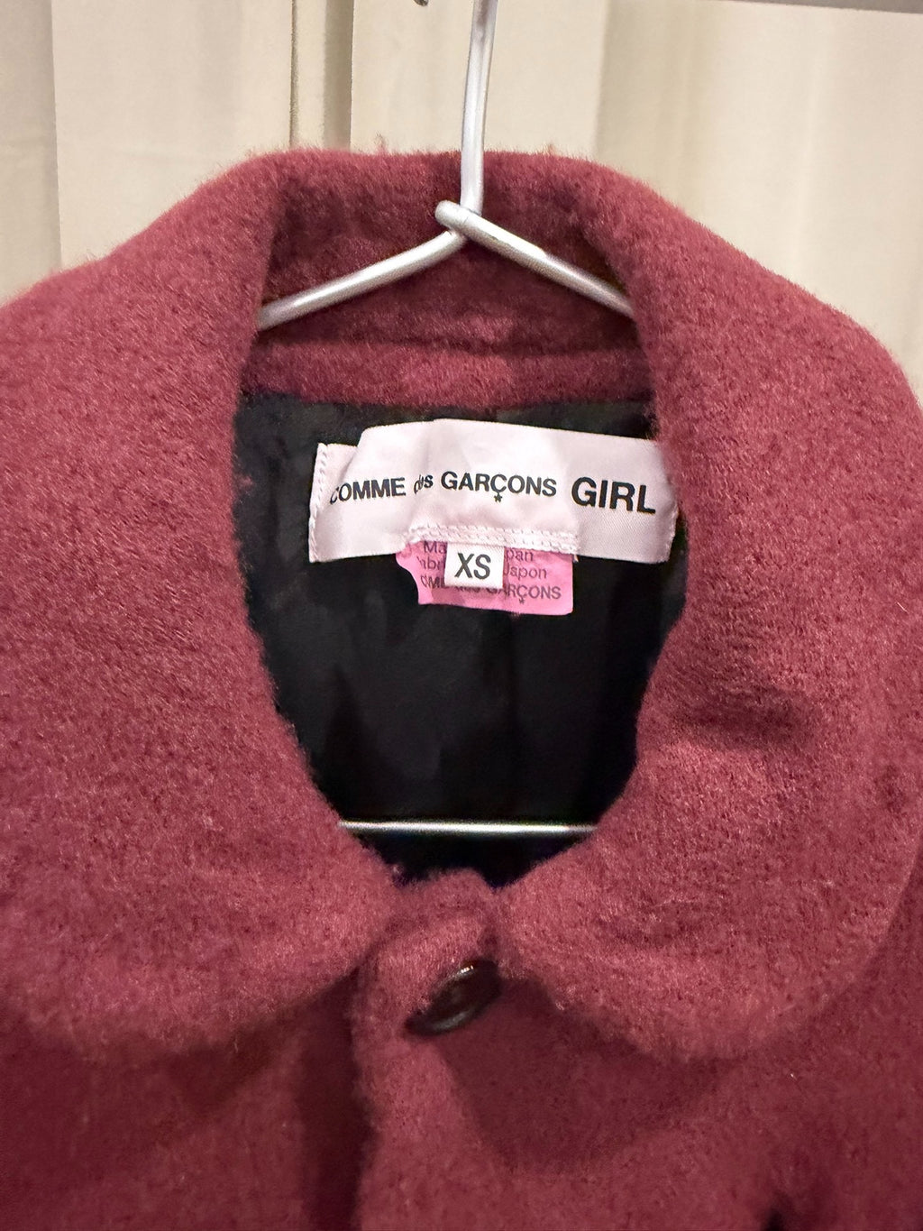 Comme des Garçons CDG 22AW Butterfly Yuanbao Collar Shrunken Wool Coat