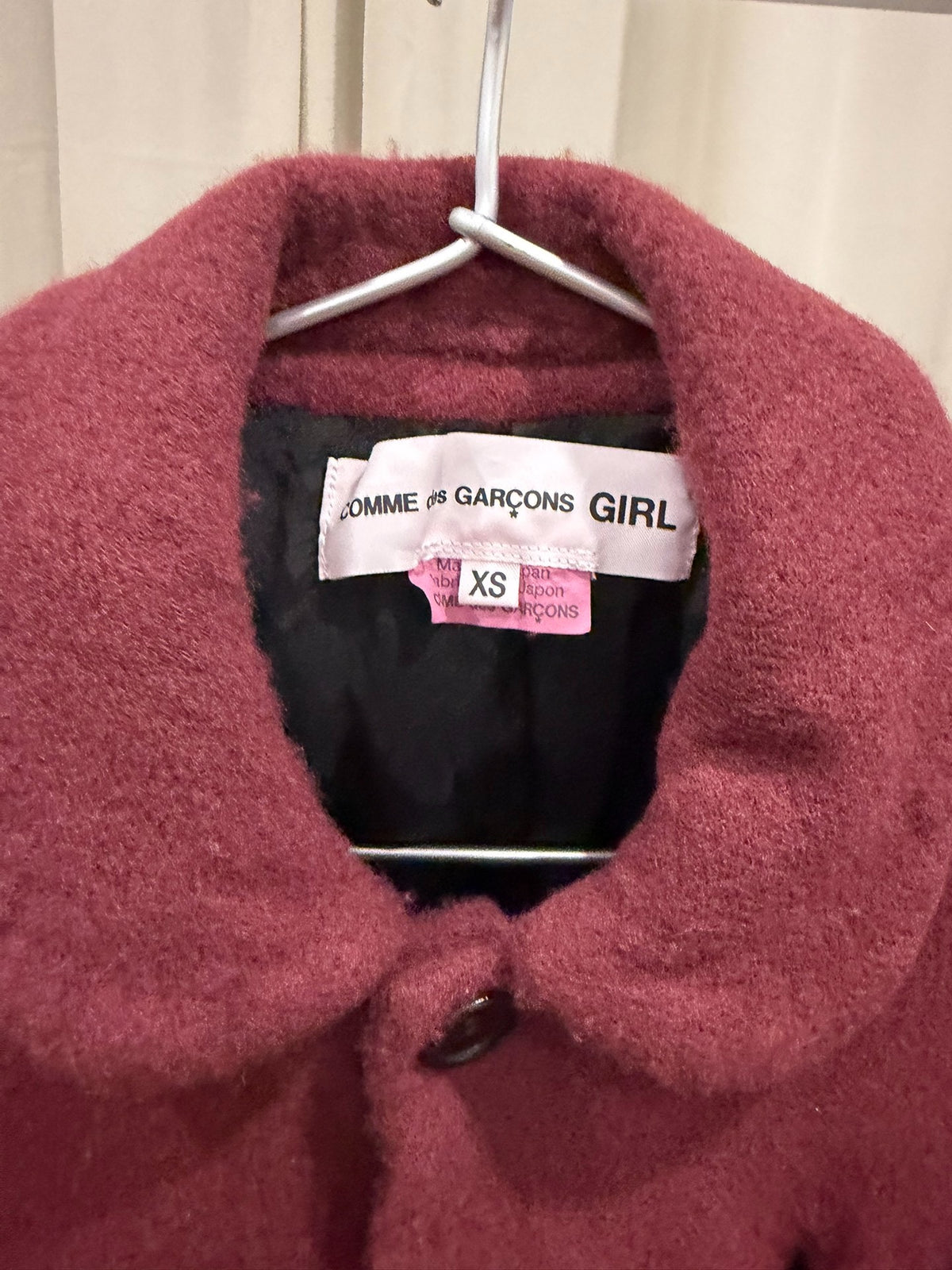 Comme des Garçons CDG 22AW Butterfly Yuanbao Collar Shrunken Wool Coat