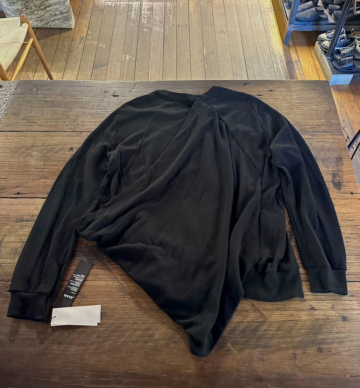 Julius SS17 Knives Black Double-Layer Cotton Sweatshirt