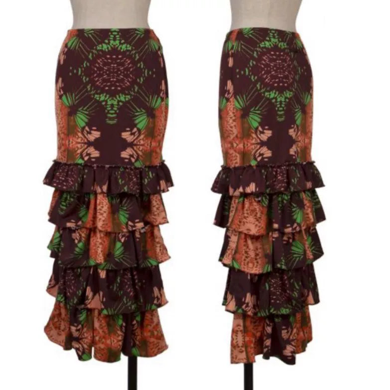 Jean Paul Gaultier Vintage Patterned Multi-Layer Lace Skirt