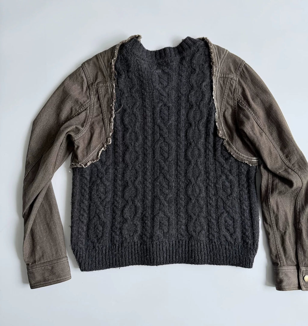 Issey Miyake FW04 Patchwork Knit Sweater