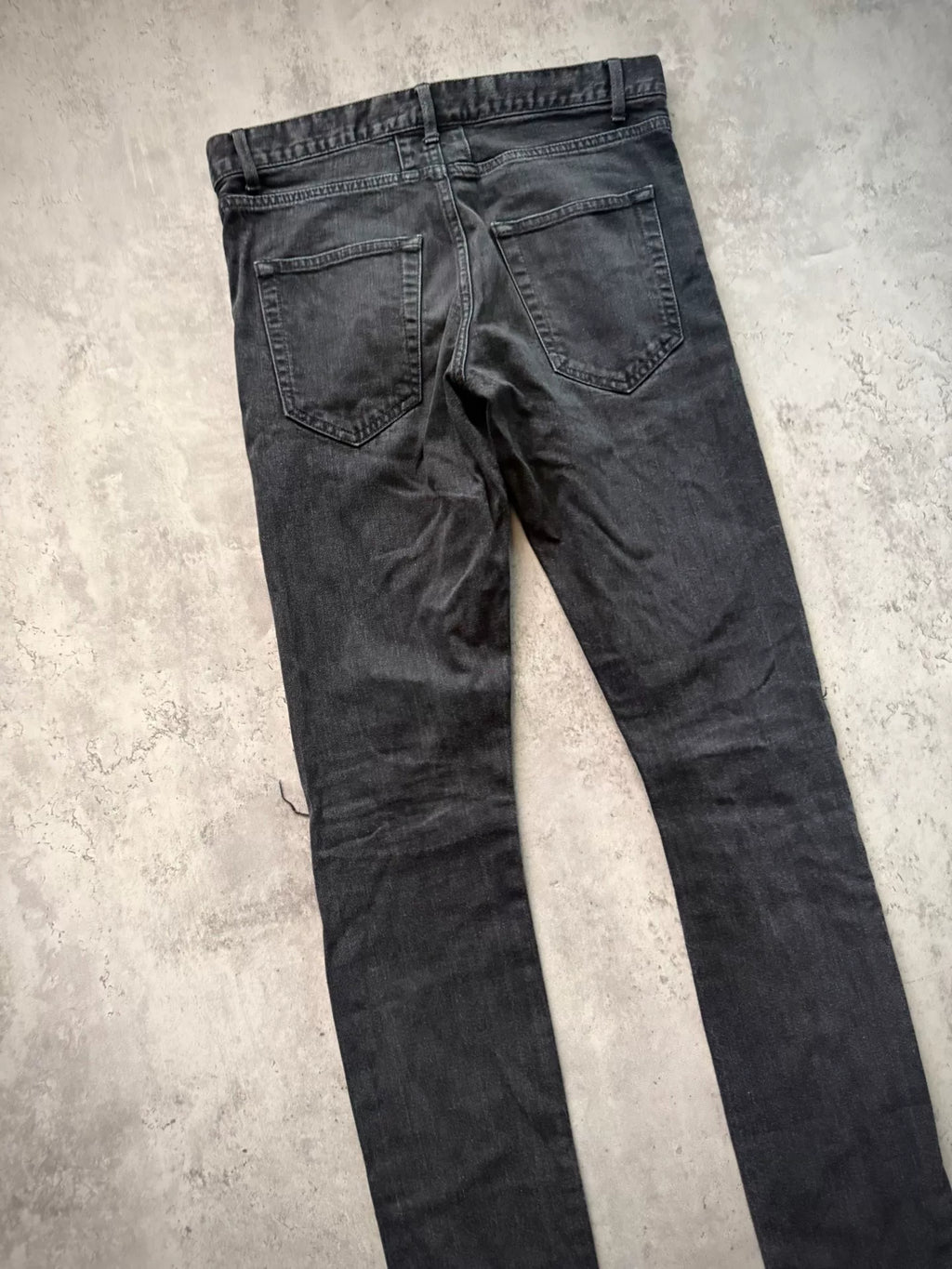 Saint Laurent Paris 14AW D02 Black Washed Distressed Jeans by Hedi Slimane