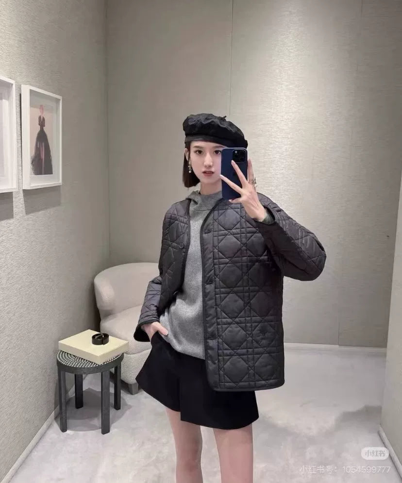Dior Black Waffle Honeybee Cotton Jacket