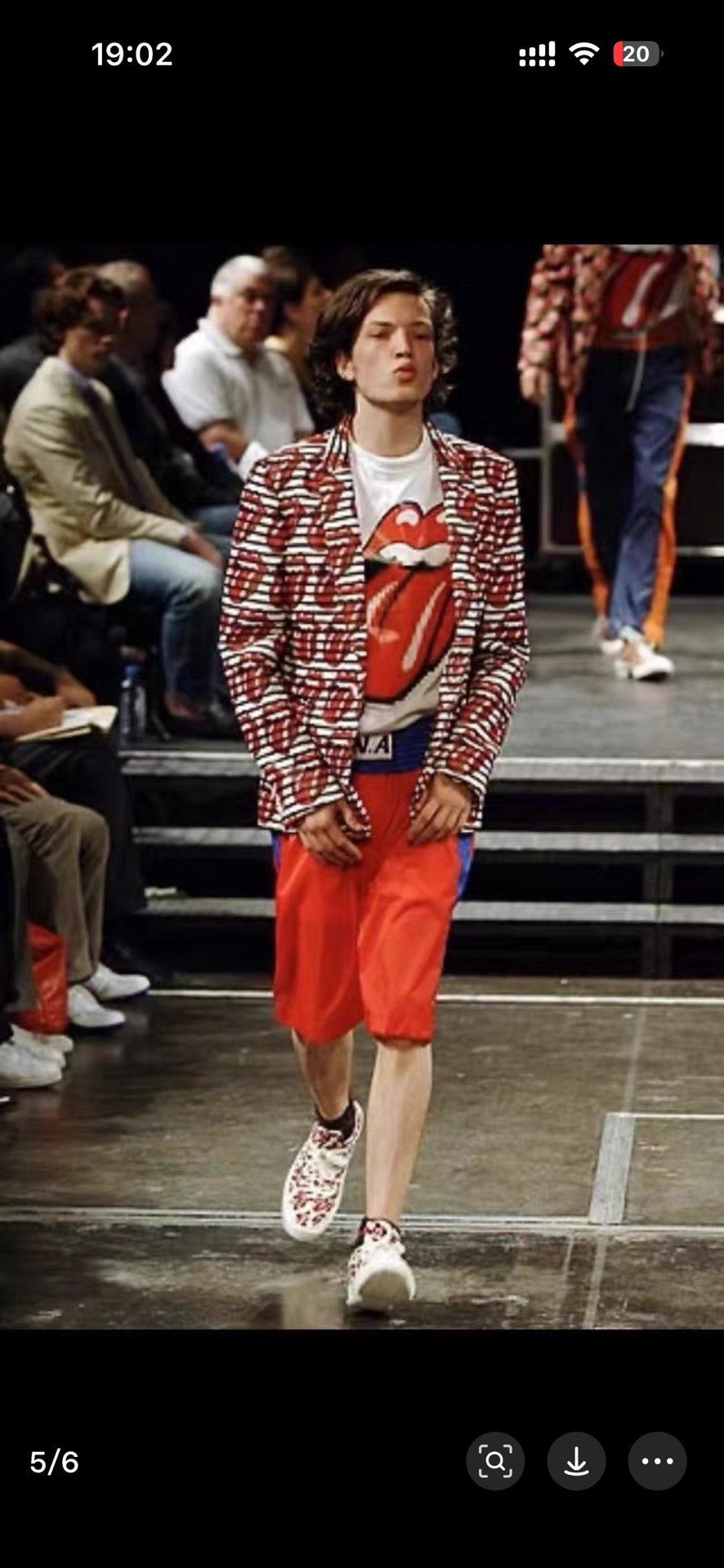 Comme Des Garcons 06SS Runway Mainline Rolling Stones All-Over Print Shoes