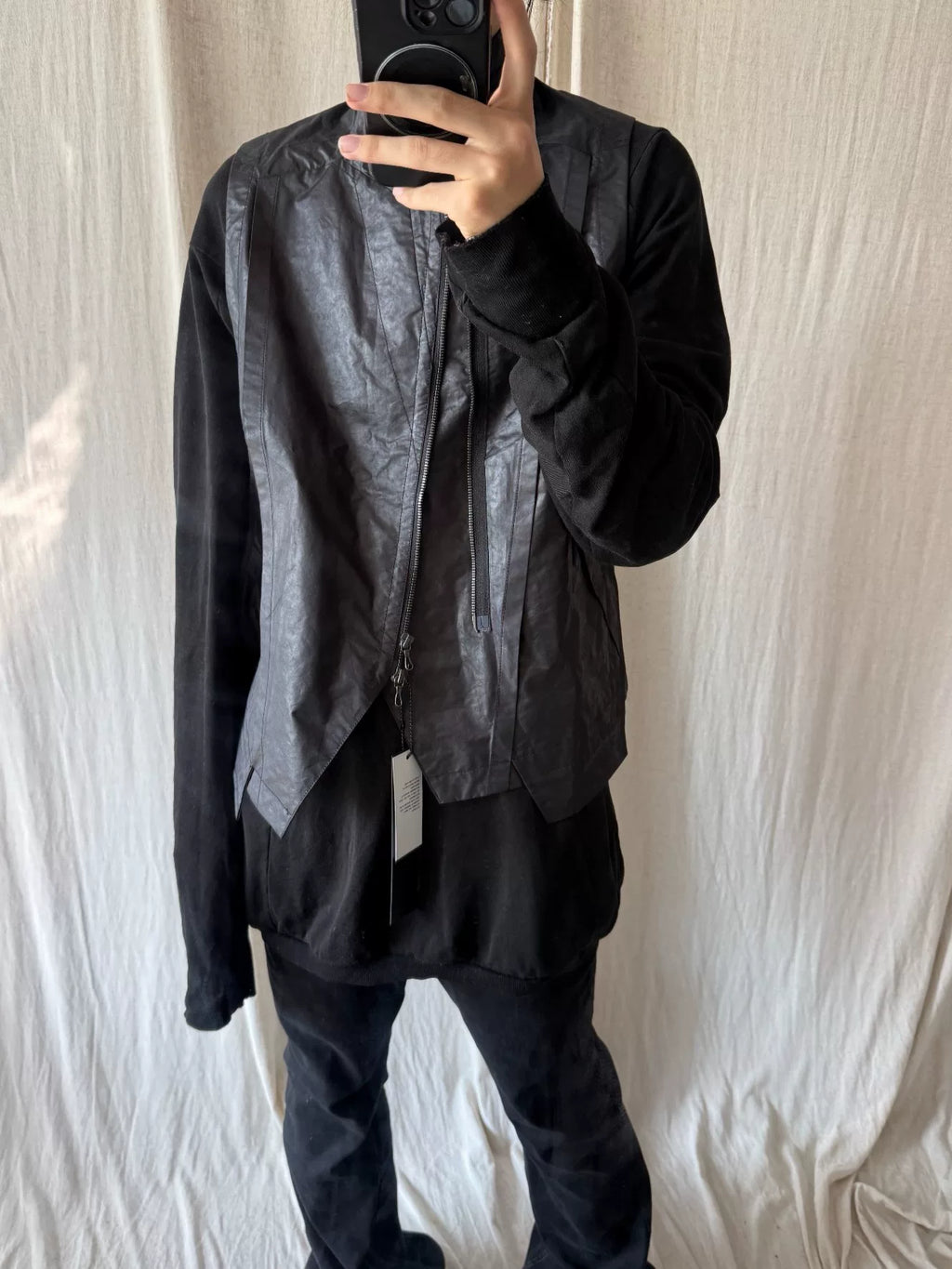 Julius SS23 Coated Deconstructed Stand-Collar Vest